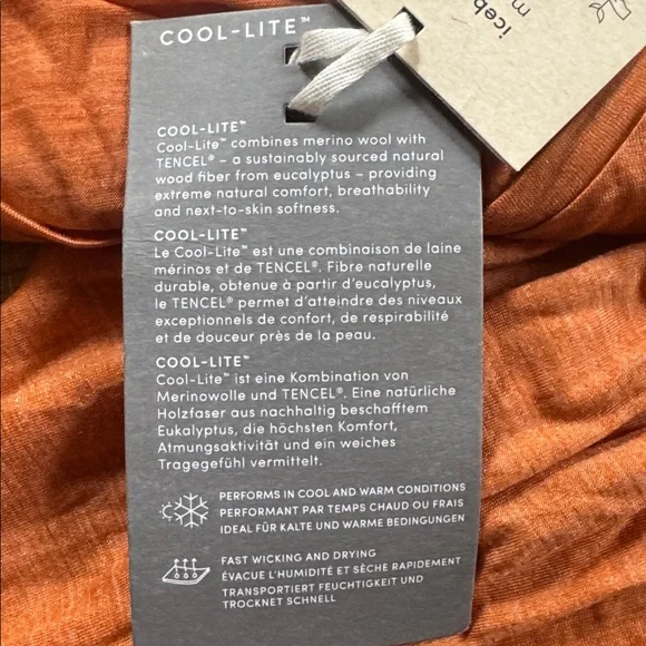 Icebreaker sphere II scoop neck tee cool lite earth heather orange NEW womens M - Picture 6 of 11